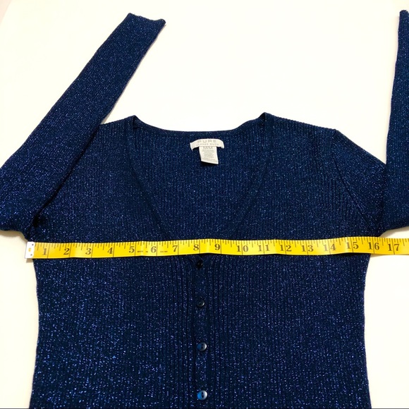 ALFRED SUNG Sparkly Navy Cardigan | Size M - Picture 13 of 15